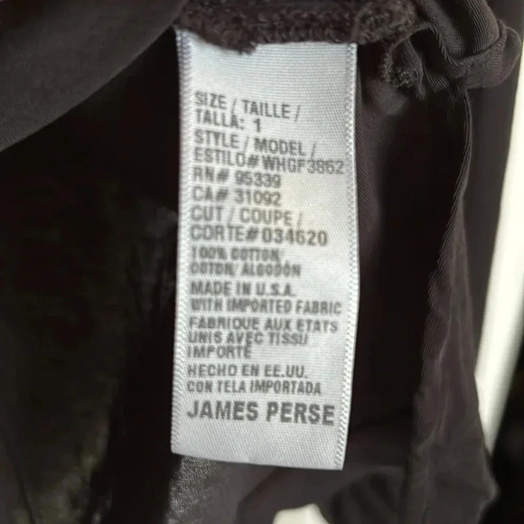 NWOT JAMES PERSE womens Cove Tee in black  size 1 (small) - Picture 6 of 8